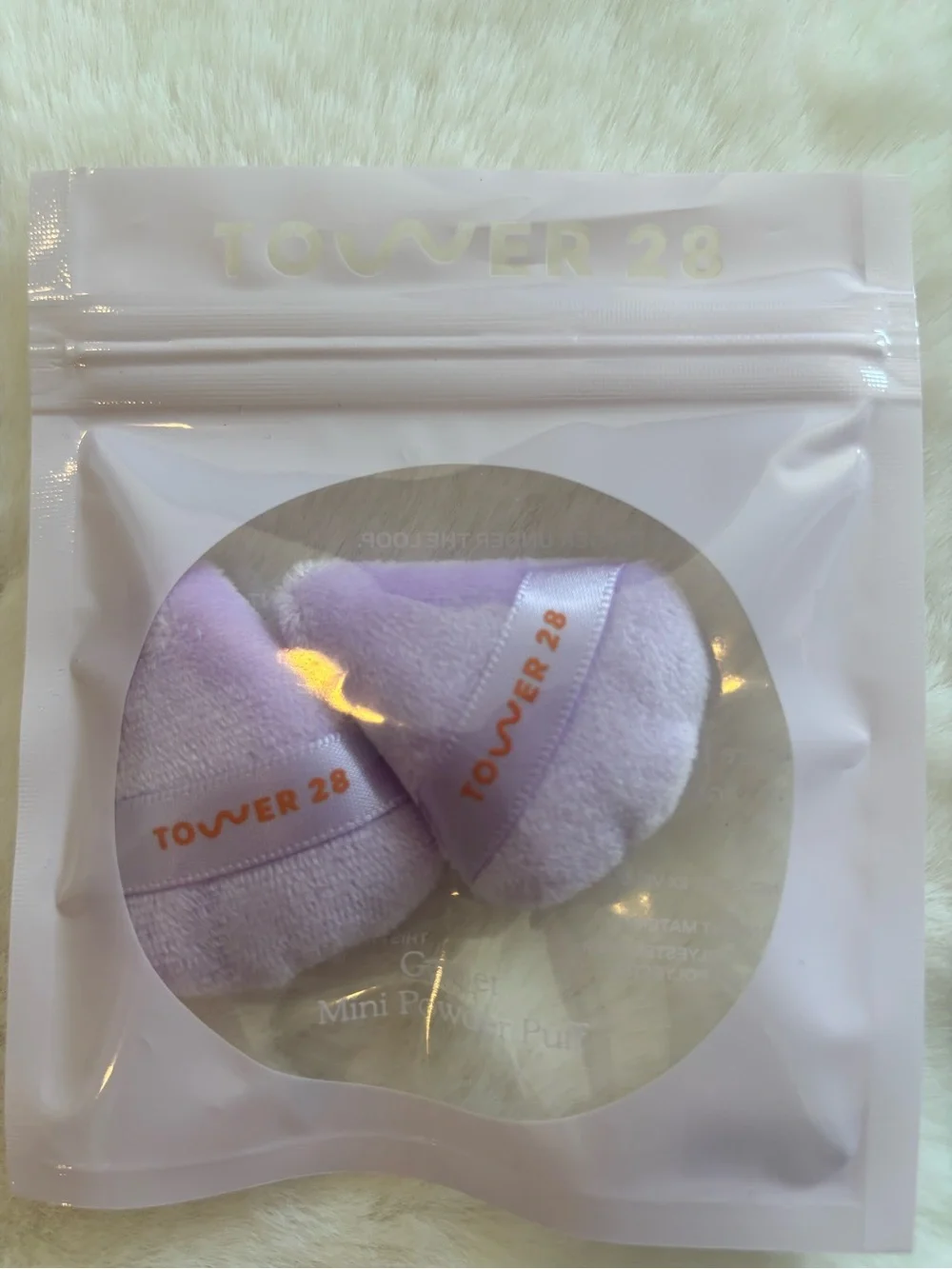 Tower 28 Lavender Mini Powder Puffs - Light Purple Plush Duo